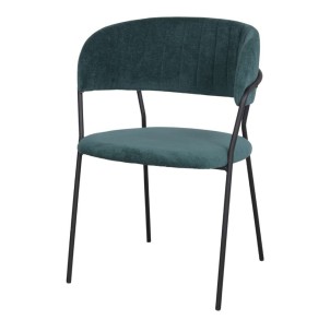 Silla DAMES AZUL PETROLEO, Metal Negro / Terciopelo - Vackart. Las modernas y exclusivas sillas de diseño nórdico en Vackart, tu tienda de diseño online.