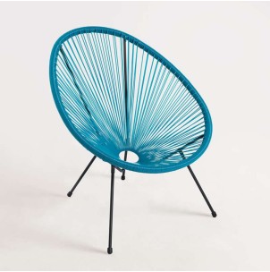 Silla Acapulco Azul - Vackart Elegante silla de diseño Acapulco, ideal para interior y exterior, silla icono del diseño de gran comodidad y mucha personalidad