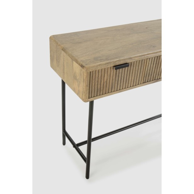 Consola WAVY 100 cm, Mango Natural / Metal. Vackart
