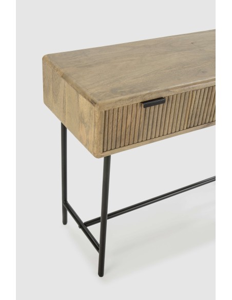Consola WAVY 100 cm, Mango Natural / Metal. Vackart