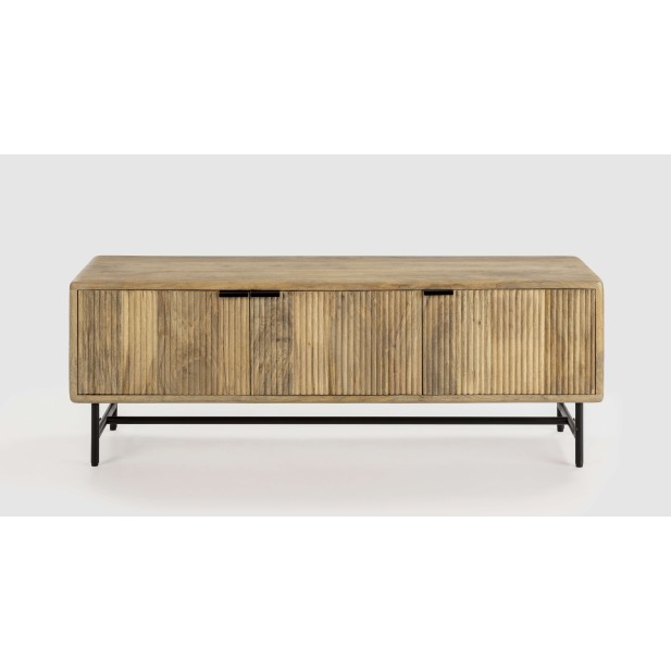 Mueble de TV WAVY 145 cm, Mango Natural / Metal. Vackart