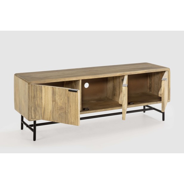 Mueble de TV WAVY 145 cm, Mango Natural / Metal. Vackart