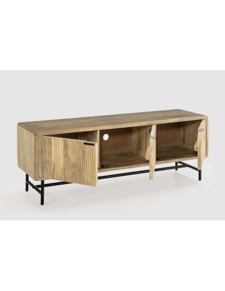 Mueble de TV WAVY 145 cm, Mango Natural / Metal. Vackart