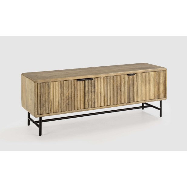 Mueble de TV WAVY 145 cm, Mango Natural / Metal. Vackart