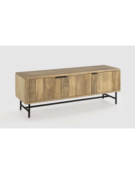 Mueble de TV WAVY 145 cm, Mango Natural / Metal. Vackart