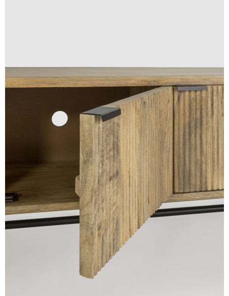 Mueble de TV WAVY 145 cm, Mango Natural / Metal. Vackart