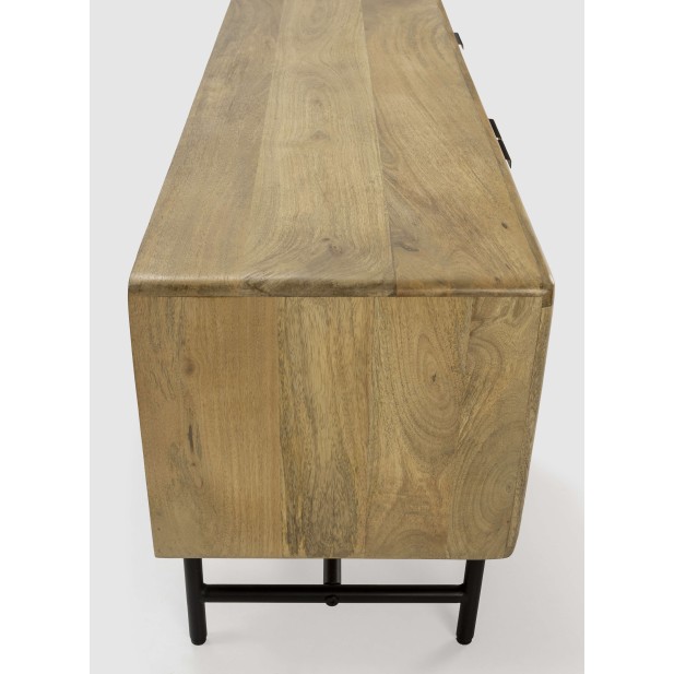 Mueble de TV WAVY 145 cm, Mango Natural / Metal. Vackart