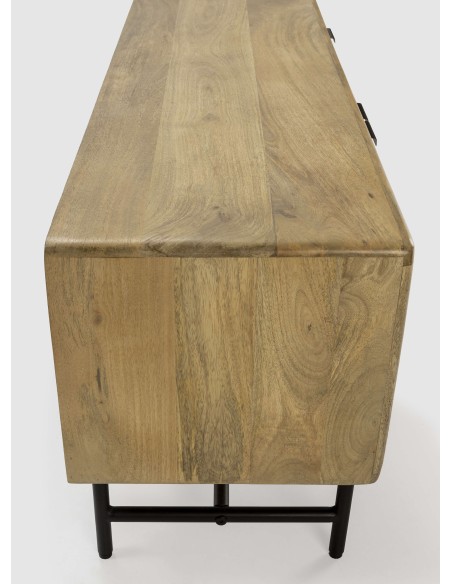 Mueble de TV WAVY 145 cm, Mango Natural / Metal. Vackart