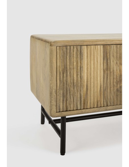 Mueble de TV WAVY 190 cm, Mango Natural / Metal. Vackart