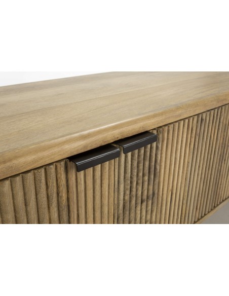 Mueble de TV WAVY 190 cm, Mango Natural / Metal. Vackart