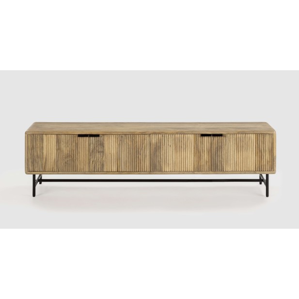 Mueble de TV WAVY 190 cm, Mango Natural / Metal. Vackart