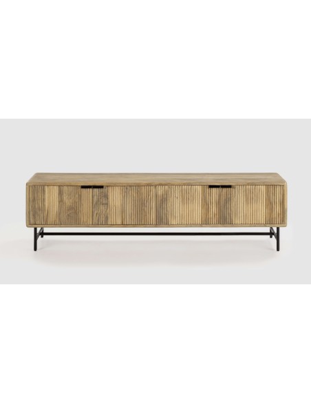 Mueble de TV WAVY 190 cm, Mango Natural / Metal. Vackart