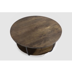 Mesa de Centro VALL Ø90 cm, Mango Natural / Metal. Vackart 2