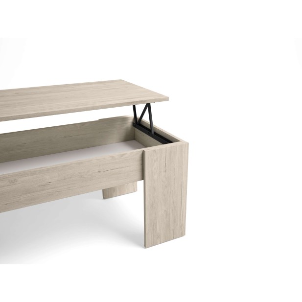 Mesa de Centro Elevable OPP, Melamina Natural Claro. Vackart