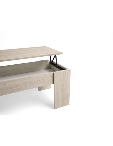 Mesa de Centro Elevable OPP, Melamina Natural Claro. Vackart