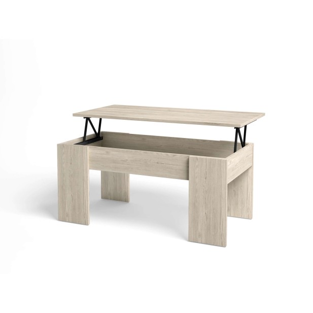 Mesa de Centro Elevable OPP, Melamina Natural Claro. Vackart