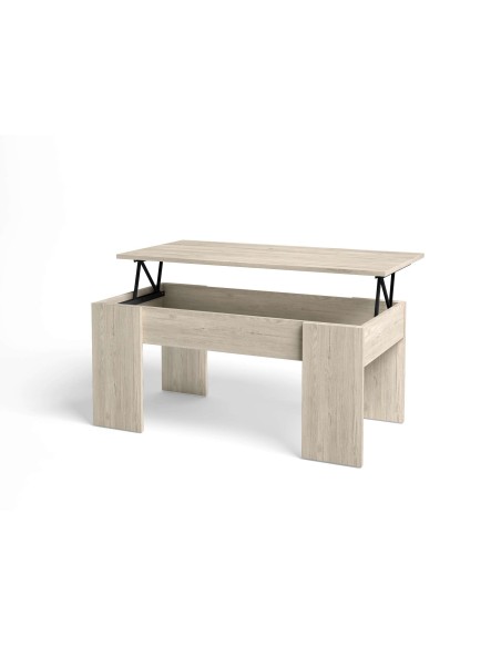 Mesa de Centro Elevable OPP, Melamina Natural Claro. Vackart