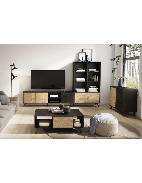 Mesa de Centro KONTRAST, Melamina Negro / Natural. Vackart