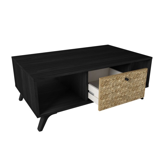 Mesa de Centro KONTRAST, Melamina Negro / Natural. Vackart