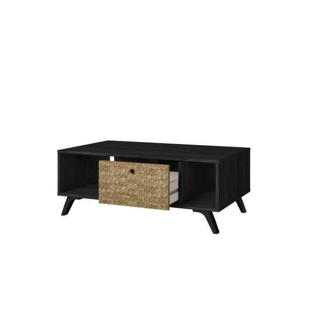 Mesa de Centro KONTRAST, Melamina Negro / Natural. Vackart