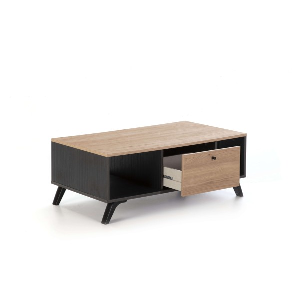 Mesa de Centro KONTRAST, Melamina Negra / Natural. Vackart