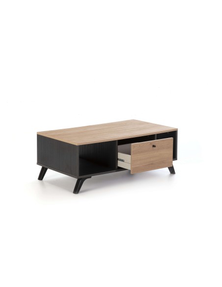 Mesa de Centro KONTRAST, Melamina Negra / Natural. Vackart