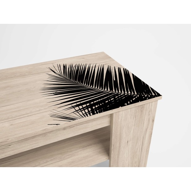 Mesa de Centro GRAFF, Melamina Natural Claro / Negro. Vackart