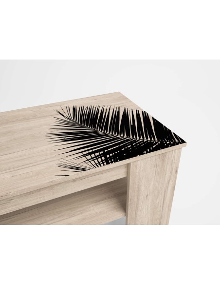 Mesa de Centro GRAFF, Melamina Natural Claro / Negro. Vackart