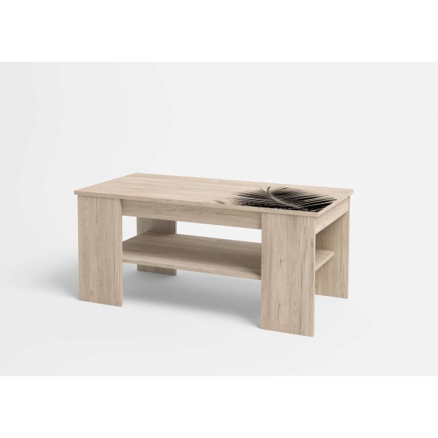 Mesa de Centro GRAFF, Melamina Natural Claro / Negro. Vackart