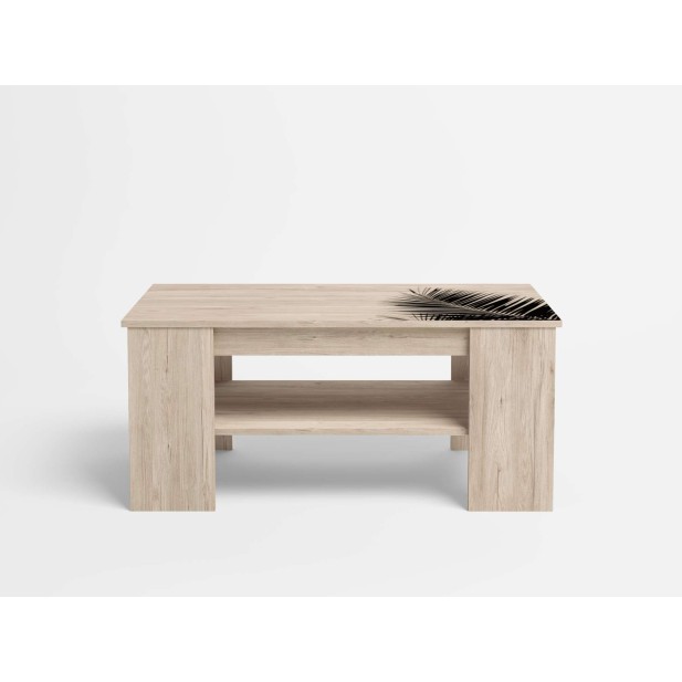 Mesa de Centro GRAFF, Melamina Natural Claro / Negro. Vackart