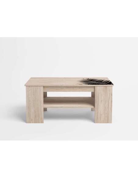 Mesa de Centro GRAFF, Melamina Natural Claro / Negro. Vackart