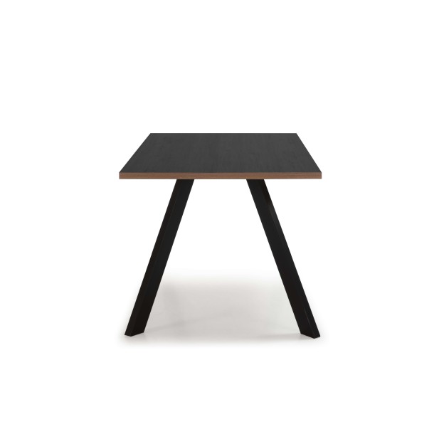 Mesa SLAP 160x90 cm de Comedor, Melamina Negra / Metal. Vackart