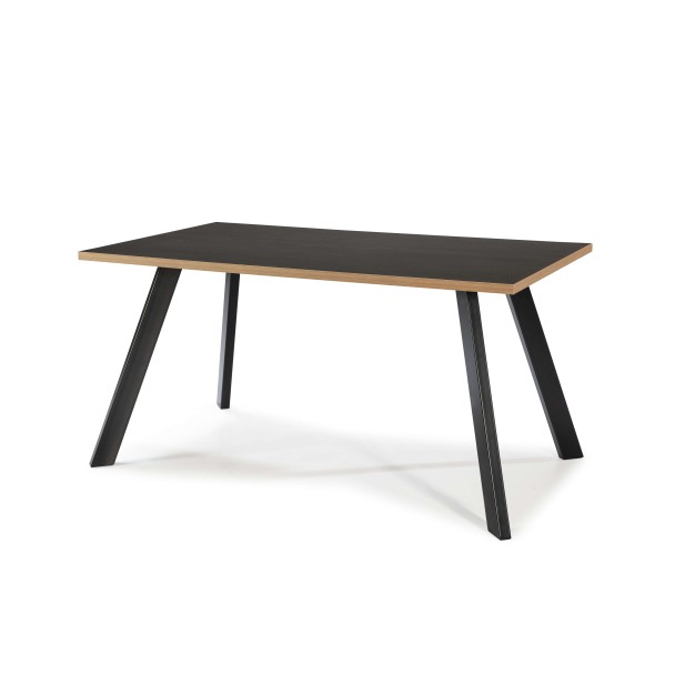 Mesa SLAP 160x90 cm de Comedor, Melamina Negra / Metal. Vackart
