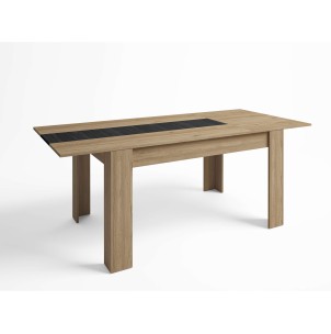 Mesa Extensible NØRING 160/220 cm, Melamina Natural / Negro. Vackart 2