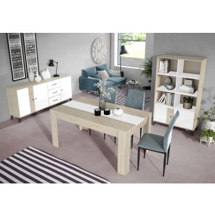 Mesa Extensible NØRING 160/220 cm, Melamina Natural Claro / Blanco 2
