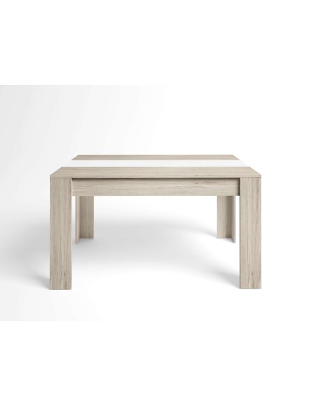 Mesa Extensible NØRING 160/220 cm, Melamina Natural Claro / Blanco