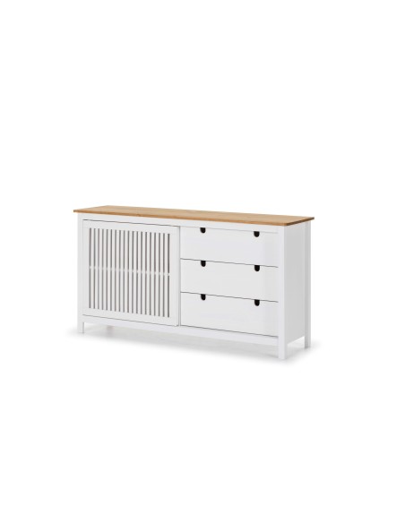 Aparador OPLYST, Madera Blanca / Natural. Vackart