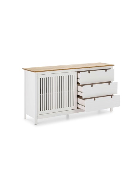 Aparador OPLYST, Madera Blanca / Natural. Vackart