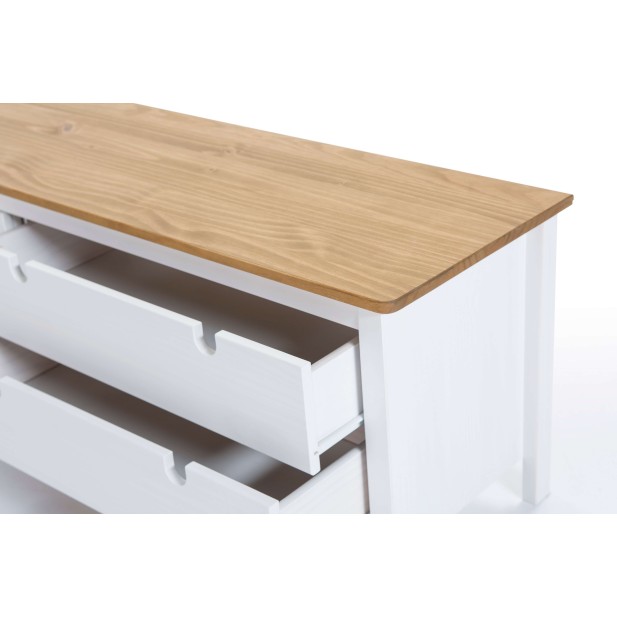 Mueble TV OPLYST, Madera Blanca / Natural. Vackart