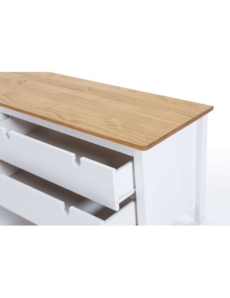 Mueble TV OPLYST, Madera Blanca / Natural. Vackart