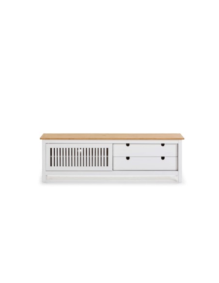 Mueble TV OPLYST, Madera Blanca / Natural. Vackart