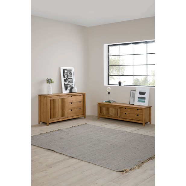 Mueble TV OPLYST, Madera Natural. Vackart