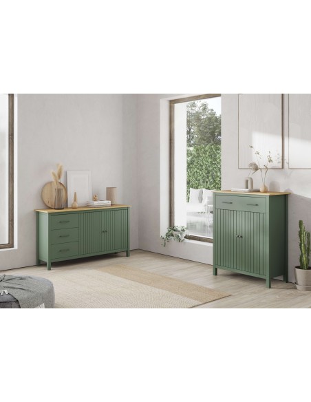 Aparador KOSV 150x80 cm, Madera Verde / Natural. Vackart