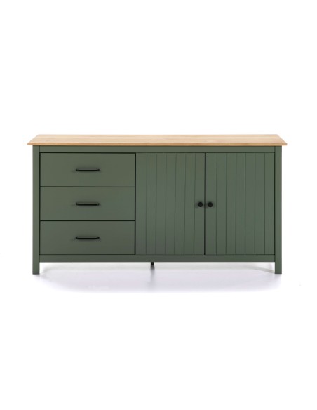 Aparador KOSV 150x80 cm, Madera Verde / Natural. Vackart