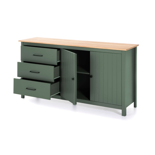 Aparador KOSV 150x80 cm, Madera Verde / Natural. Vackart