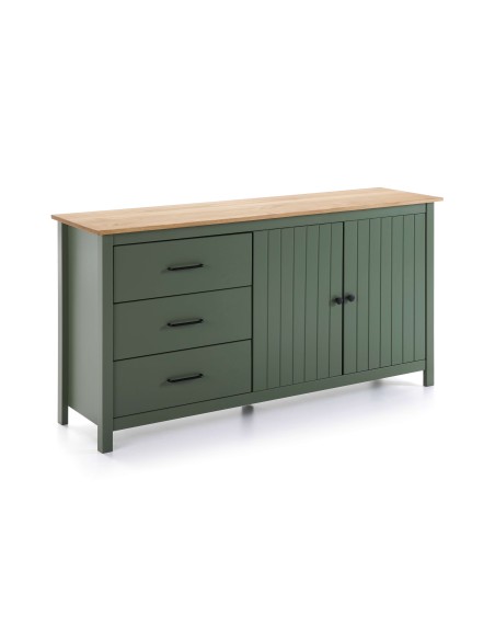 Aparador KOSV 150x80 cm, Madera Verde / Natural. Vackart