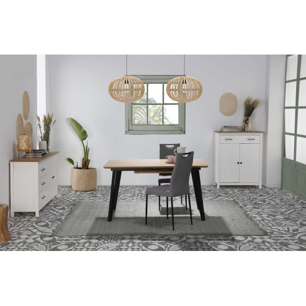 Aparador KOSV 150x80 cm, Madera Blanca / Natural. Vackart Aparador KOSV 150x80 cm, Madera Blanca / Natural. Vackart