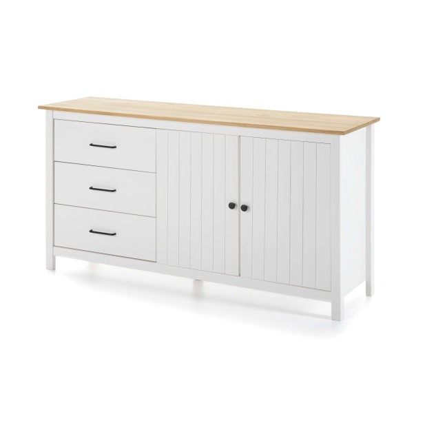 Aparador KOSV 150x80 cm, Madera Blanca / Natural. Vackart Aparador KOSV 150x80 cm, Madera Blanca / Natural. Vackart