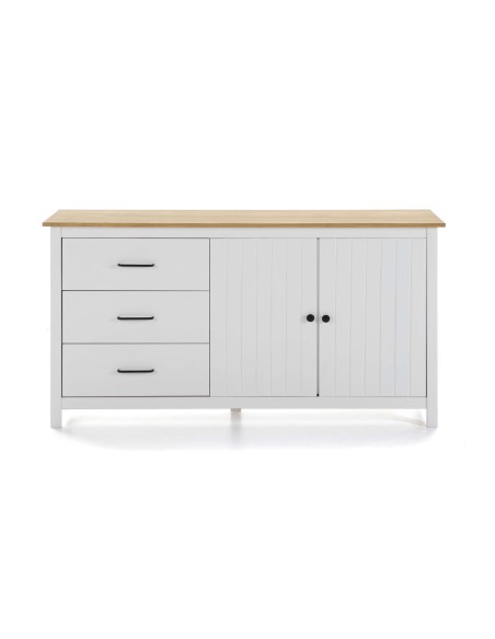Aparador KOSV 150x80 cm, Madera Blanca / Natural. Vackart