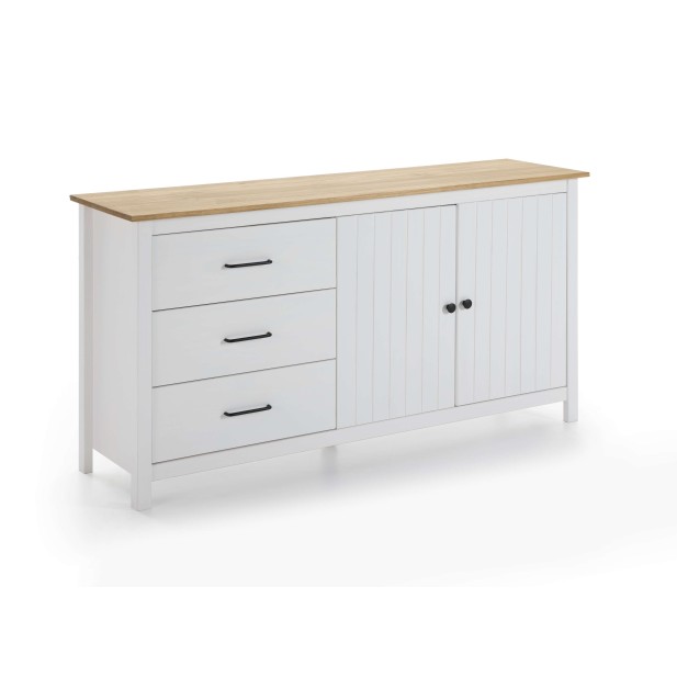 Aparador KOSV 150x80 cm, Madera Blanca / Natural. Vackart Aparador KOSV 150x80 cm, Madera Blanca / Natural. Vackart
